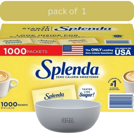 Splenda Zero Calorie Sweetener Packets, 1,000 ct with bowl by OMA
