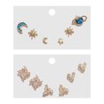thumbnail image 3 of Conjunto de pendientes delicados con aguja de plata, pendientes pequeños, nicho de lujo ligero, pendientes de temperamento a juego, 3 of 5