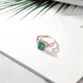 thumbnail image 4 of Gem Stone King 3.56 Ct Emerald Cut Green Malachite 18K Rose Gold Plated Silver Ring (Size 8), 4 of 5