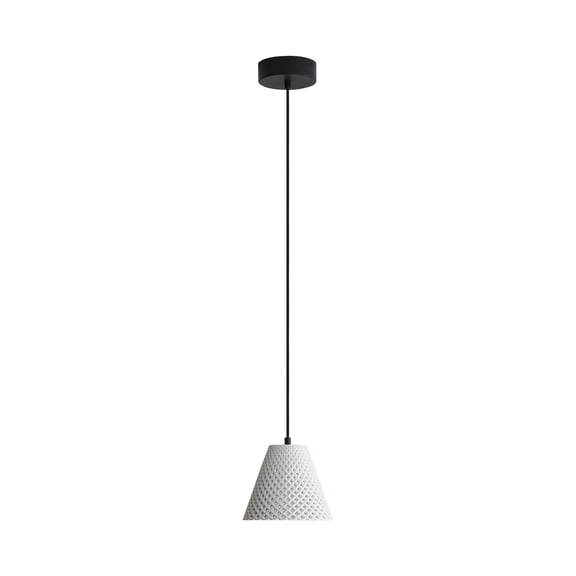 Golden Lighting Clarus 8in Integrated LED Pendant in White Sandstone Cement
