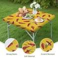thumbnail image 3 of Chili Peppers Print Elastic Fitted Tablecloth - Spicy Red Vegetable Pattern Square Table Cover with Snug Fit, Windproof & Wrinkle-Free for Outdoor Picnic, Cute Kawaii Cartoon Design, 3 of 4