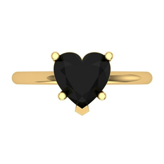 Solitaire Engagement Ring for Women - 2ct Natural Onyx in 18K Yellow Gold Promise Ring