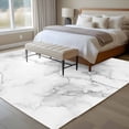 thumbnail image 4 of Marble Grey White Area Rug 5x7 FT, Non Slip Bedroom Throw Carpet, Cracked Rock Greyscale Fake Stone Washable Soft Floor Carpet Non-Shedding Rug for Dining Room Bedside Classroom Desk, 4 of 9