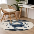 thumbnail image 4 of Round Rugs 3Ft, Coastal Crab Round Area Rug Washable Indoor Throw Carpet, Nautical Ocean Beach Fish Starfish Small Non Slip Circle Rug for Bedroom Living Room Home Decor Aesthetic, 4 of 8
