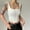 White, variant on SNKSDGM Female Beach Tank Tops for Women Cropped Womens White Tank Top Loose Fitting Women's Solid Color Ribbed Bustier Top Adjustable Spaghetti Strap Slim fit Crop Tank M