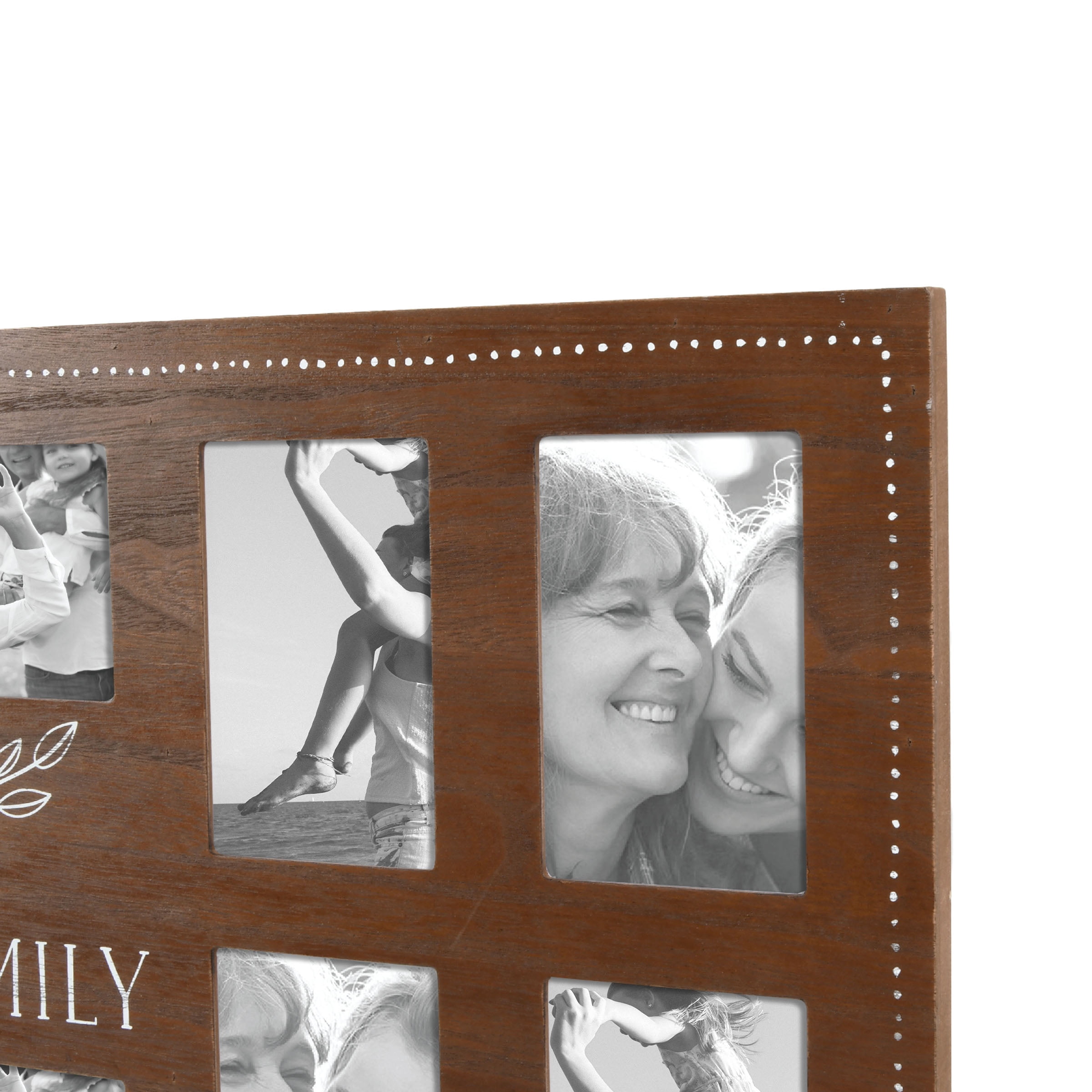 Prinz 12-Opening, 4"x6" Together Wall Hanging Collage Picture Frame in Dark Brown