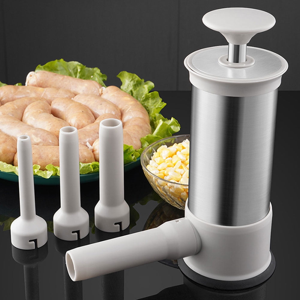 Peggybuy Sausage Filler Fast Sausage Filling Durable Small Sausage Tool with 4 Nozzles Walmart