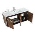 thumbnail image 3 of Fine Fixtures Oakville 48 in. W x 18 in. D x 33 in. H Wall Mounted Bathroom Vanity in Walnut Ebony with White Ceramic Sink - Chrome hardware, 3 of 8