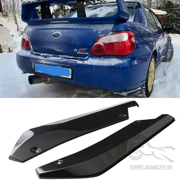 2Pcs Rear Bumper Diffuser Spoilers for Cars, Rear Bumper Canard Diffuser Splitter Protector, Universal Rear Bumper Lip Splitter Diffuser Spoiler Kit Exterior Decorations for Car (Black)
