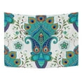 thumbnail image 3 of ABPHQTO Paisley Flores Plumas de pavo real 1 Tapiz Decoración para colgar en la pared Decoración para el hogar Sala de estar Dormitorio 128x150 cm, 3 of 4