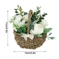 thumbnail image 3 of Cesta de flores tejida a mano con lazo flor simulada bonsai flor morada + cesta de flores ANGGREK Otros, 3 of 8