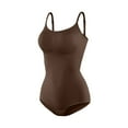 thumbnail image 4 of FUNUONY Bodysuit Shapewear for Women Shapewear Tummy Control Bodysuit Seamless Body Shaper Sleeveless Compression Tanks Tops Tight Corset Top Underwear Solid Color Fashionable Jumpsuit Coffee Xl, 4 of 6