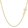 thumbnail image 1 of 10k Yellow Gold Round Rolo Link Chain Necklace, 1.9mm, 16", 1 of 1