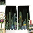 thumbnail image 3 of Cactus Window Curtains,Natural Tropical Plant Flowers Room Darkening Door Window Rod Pocket Curtain for Living Room Bedroom Kitchen Bathroom W84xL84in, 3 of 6