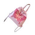 thumbnail image 5 of Shoulder Messenger Bag Butterflies Pattern Large Capacity Chain Straps Women Cloth Bag Pink Free Size, 5 of 8