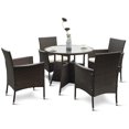 thumbnail image 1 of Costway 5pcs Patio Wicker Sofa Furniture Dining Set Cushioned Backyard Garden, 1 of 7