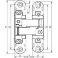 thumbnail image 4 of Bisagra Oculta Para Puertas, Juego De 2 Bisagras Ocultas Para Puertas Pesadas, Carga 60 Kg, Apertura 180, Zamak, Gris Metalizado, 4 of 5