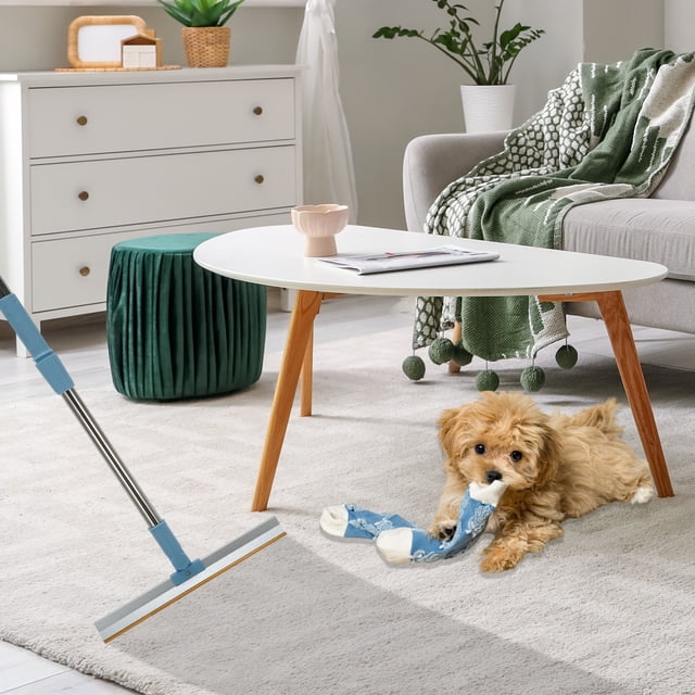 Herramienta para eliminar pelo de mascotas Unique Bargains, removedor de pelo de perro con rastrillo de cobre ancho, herramienta raspadora para limpieza profunda en gris azul