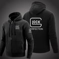 thumbnail image 2 of Glock Perfection Shooting chaqueta de manga larga con capucha para hombre con cordón cierre de cremallera Color sólido sudadera Casual ropa 2024, 2 of 5