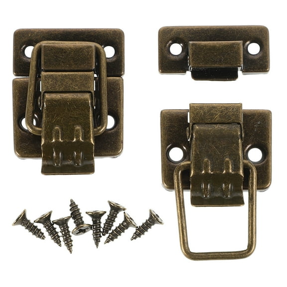 FRCOLOR 2pcs Small Toggle Latch for Jewelry Box and Chest Retro Style Hasp Latch Hardware for Tool Box and Suitcase Metal Hasp Lock Accessory