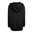 thumbnail image 5 of Hoodies for Women Zpanxa Women's Solid Color Zip up Hoodie, Long Tunic Sweatshirts Jackets, Plus Size Winter Warm Coats, Mid Length Hoodies Jackets Outwear with Pockets Black L, 5 of 5