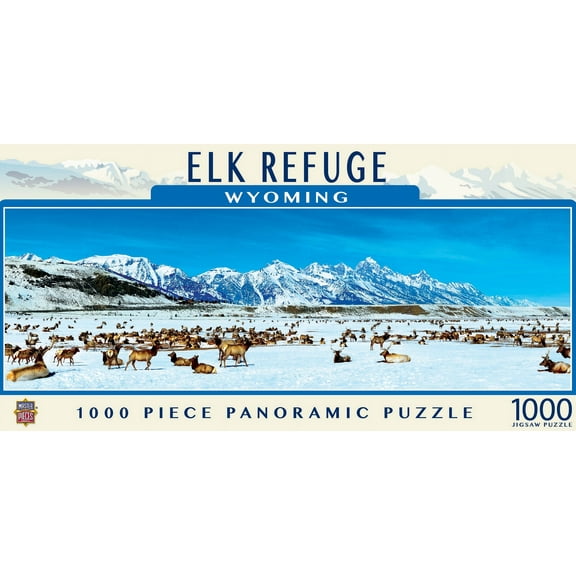 MasterPieces 1000 Piece Panoramic Jigsaw Puzzle - Elk Refuge - 13"x39"