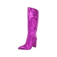 thumbnail image 5 of INC Womens Purple Pointed Toe Block Heel Dress Boots 5.5, 5 of 5