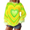 thumbnail image 2 of Uootdi Valentine's Day Sweatshirt for Women Crew Neck Love Heart Printed Graphic Sweatshirts Casual Holiday Long Sleeve Graphic Tee Tops Gift, 2 of 9
