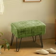 thumbnail image 6 of Home Soft Things Textured Velvet Ottoman Stool Chair, Upholstered Footrest with Black Metal Legs, Calla Green, 19" x 13" x 17", 6 of 7