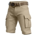 thumbnail image 5 of YANGXINX Men's Casual Cargo Shorts Summer Solid Stretchy Elastic Waist Work Short Pants Multi Pockets Lightweight Relaxed Fit Runnnig Shorts, 5 of 5