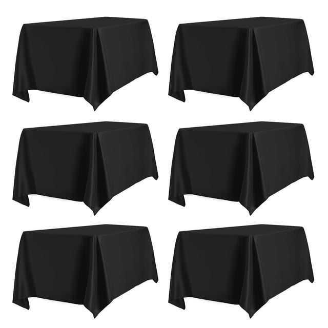 Mantel PureFit rectangular negro 152 x 259 cm para mesa de 6 pies