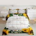 thumbnail image 2 of jejeloiu Rustic Plant Sunflower Queen Comforter Set,Country Farmhouse Lodge Bedding Comforter Set For Girls Kids 3-Piece, 2 of 8