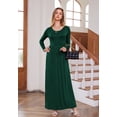 thumbnail image 5 of Women's Long Sleeve Loose Plain Maxi Dresses Casual Long Dresses with Pockets,US Size,Long Sleeve Dark green,L, 5 of 9