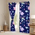 thumbnail image 3 of Erosebridal Kawaii Rinbow Dinosaur Black Out Curtains,Cartoon Dino Cute Flowers Blossom Curtains Pack of 2 (42x63 Each) For Girls, 3 of 7