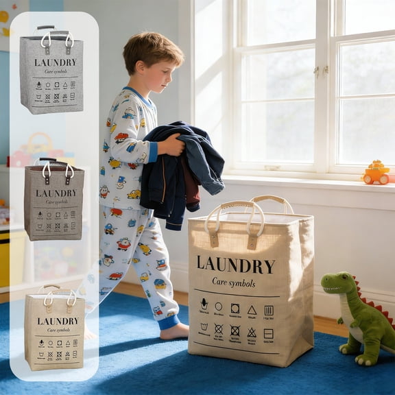RBCKVXZ 50L Laundry Basket, Foldable Laundry Hamper Organizer with Handles, Portable Laundry Bag in Bedroom, Laundry Room, Closet, Bathroom, College Dorm