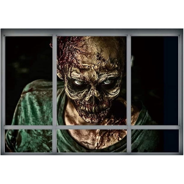 1 pieza Adhesivos de pared de Halloween Pegatinas de pared de Halloween Decoración del hogar de Halloween Decoraciones para fiestas navideñas Estereoscópicas 3D Pegatinas de pared de ventana falsas