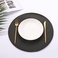 thumbnail image 6 of 1Pcs Round Placemats,14.96" Cotton Woven Table Mats,Non Slip Heat Resistant Place Mats,Washable Dining Table Mats,Kitchen Hot Pads,Farmhouse Decor,Wedding and Holiday Use(Black), 6 of 9