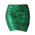 thumbnail image 3 of Faldas de mujer cortas con lentejuelas y lentejuelas para niña, falda elástica para cena, fiesta de graduación, cóctel, festival , VERDE, 3 of 7