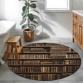 thumbnail image 3 of Round Rug 4Ft Washable Non-Slip, Vintage Books Circle Area Rugs for Living Room Bedroom, Retro Art Elegant Bookshelf Indoor Floor Mats Carpet Runner for Home Decor Aesthetic, 3 of 8
