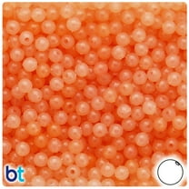 BeadTin Peach Transparent 6mm Round Plastic Beads (500pcs)