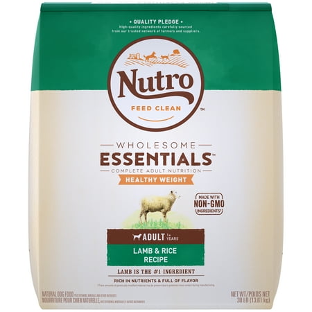 NUTRO WHOLESOME ESSENTIALS Natural Healthy Weight Adult Dry Dog Food Lamb & Rice Recipe, 30 lb. Bag