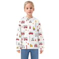 thumbnail image 3 of Kids' Hooded Pullover Sweatshirt Casual Tops Long Sleeve Print Hoodies Pocket Red Fiery Awesome Patterns, 3 of 9