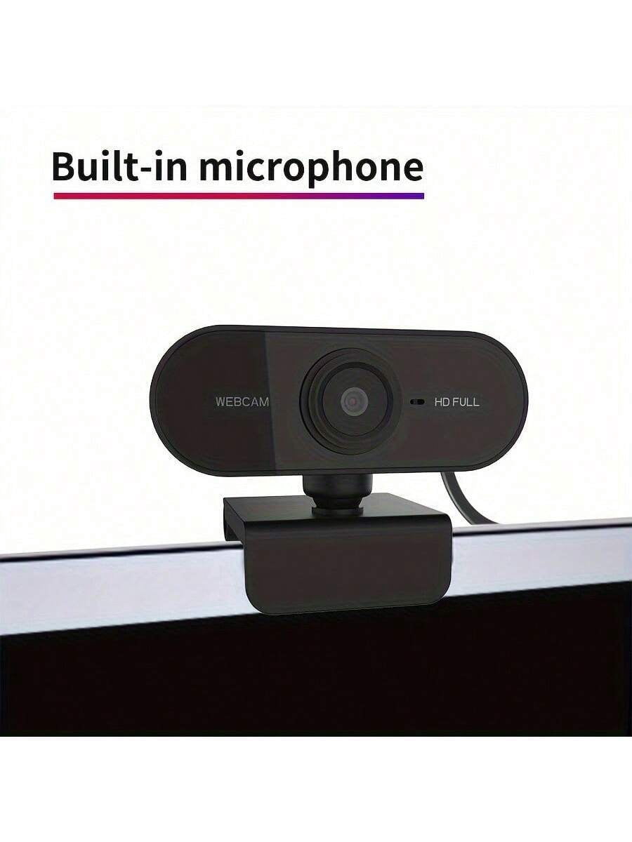 Full HD Webcam with Microphone - Plug & Play Wide Angle Conference Camera for Video Calls, Online Classes, Meetings