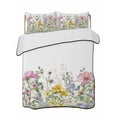 thumbnail image 2 of Spring Floral Full Size Down Alternative Comforter,Lightweight Comforter Quilt Bedding Set with Pillow Shams Watercolor Flower Eucalyptus Leaves Botanical Bed Comforter Duvet Insert 78"x90", 2 of 7