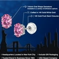 thumbnail image 2 of Gem Stone King 14K White Gold Pink Moissanite Stud Basket Setting Earrings for Women Men (1.80 Cttw, Gemstone Birthstone, Oval 7X5MM), 2 of 6
