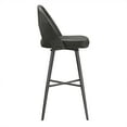 thumbnail image 3 of Weston Home Krista 29" Metal Swivel Mid-Back Bar Stools, Set of 2, Dark Grey, 3 of 10