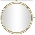 thumbnail image 3 of DecMode 26" x 26" Gold Wall Mirror with White Wood Beading, 3 of 7