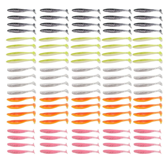 Soft Fishing Baits,100pcs Soft Fishing Lures Paddle Tail Swimbaits Soft Swimbaits Compact and Lightweight