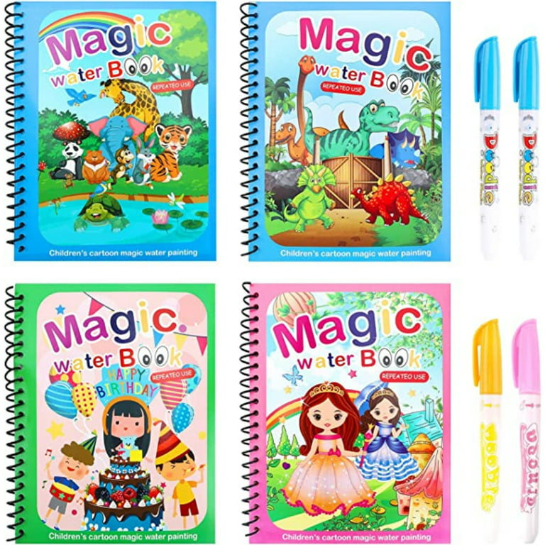 Chok Magic Water Coloring Book for Kids Toddlers Water Magic Books Water  Painting Books Magic Painting Books Set Activity Books with Pen Reusable