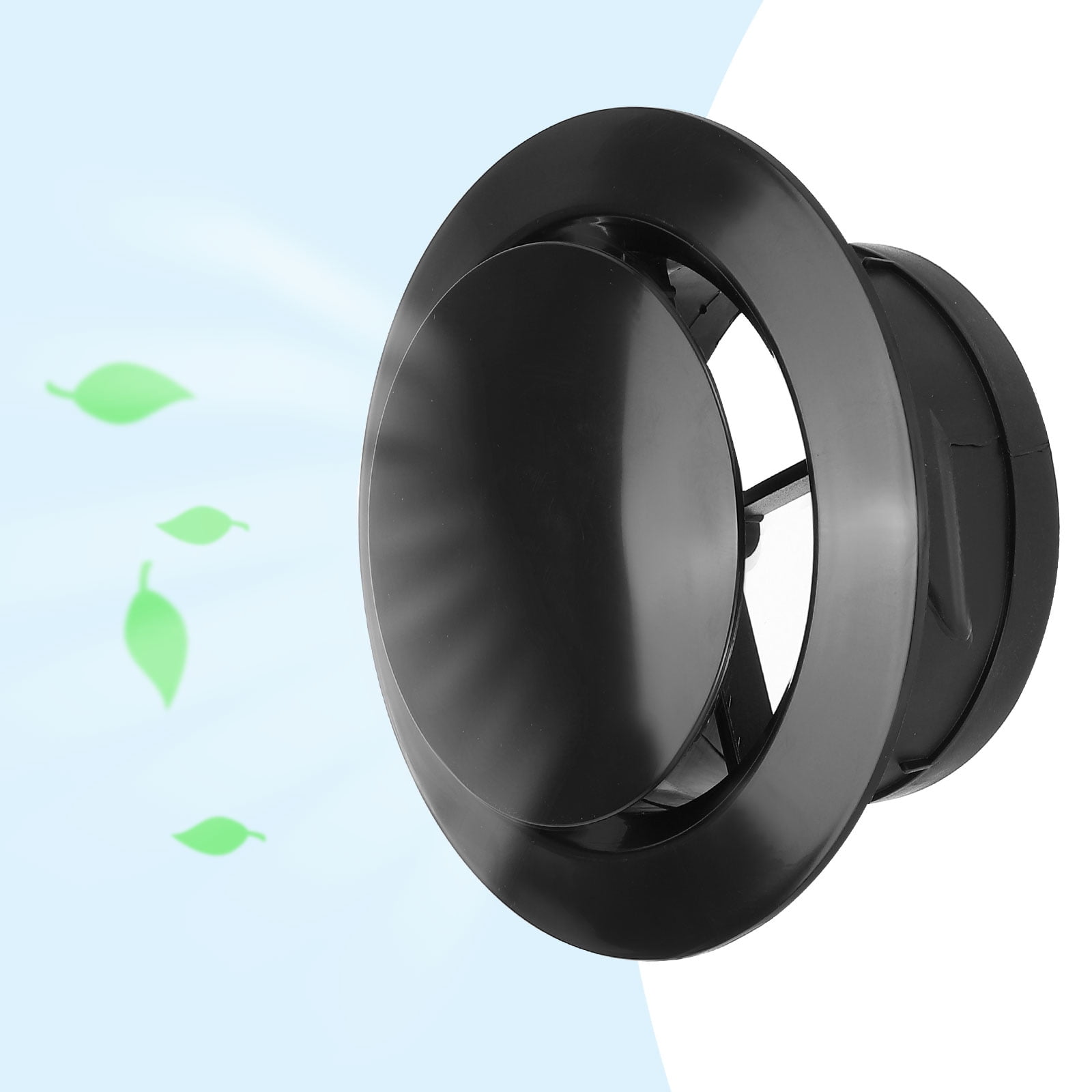 Uxcell 5 Inch Round Air Vent, 2Pcs ABS Adjustable Soffit Exhaust Vent Cover for Home Living Room Kitchen Office, Black